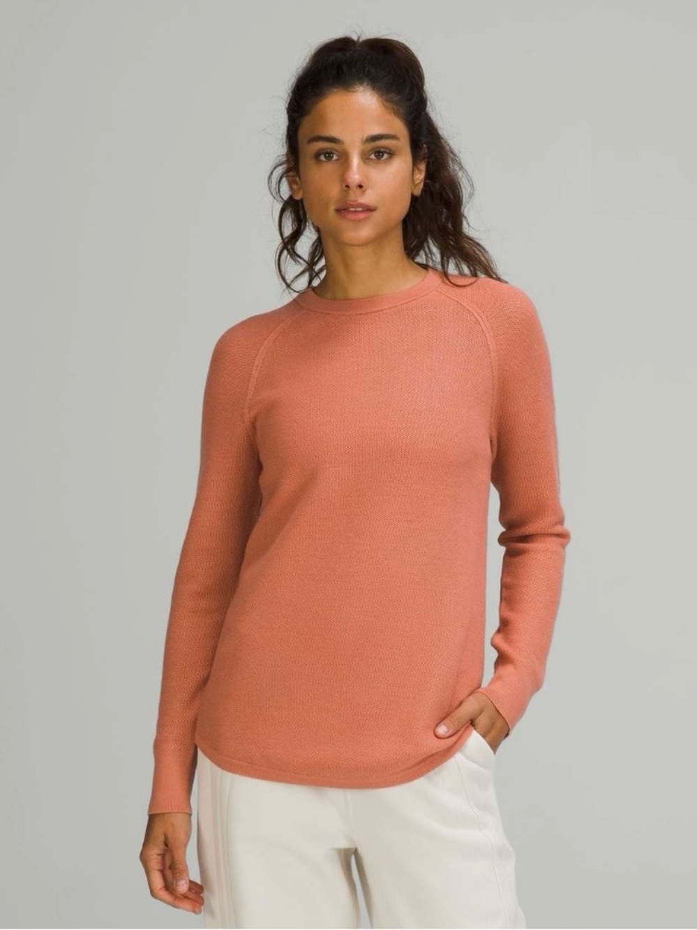 Lululemon Merino Wool Honeycomb Sweater | Pink Savana | Size 14